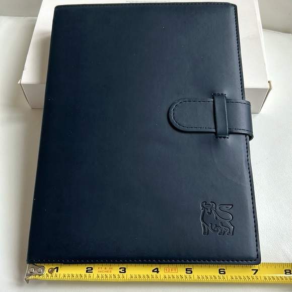 Merrill Bull Logo Navy Blue Leather Journal Book/ Notebook - Picture 6 of 6